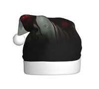 KLLTYHMU Bloody Hands Christmas Hat, Santa Hat Holiday For Adults Unisex Velvet Comfort Extra Thicken Fur Xmas Hats For New Year Festive Party
