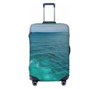 KLLTYHMU Blue Ocean Luggage Suitcase Covers Elastic Washable Travel Luggage Protector Anti Scratch Travel Suitcase Protective Cover For Kid And Adult, Fits 18-32 Inch Luggage, Black, L