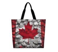 KLLTYHMU Canada Flag Wallpapers Tote Bag Large Women Casual Shoulder Bag Reusable Grocery Bag Fasion Handbag for Office Shopping Travel