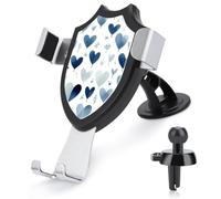 KLLTYHMU Car Phone Mount Stand Non-Slip Ultra Stable Cell Phone Holder Hands Free Simple Blue Heart Shape Car Phone Holder Universal Fit Automobile Clamp Cradle Compatible with Most Cell Phones