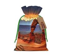 KLLTYHMU Christmas Drawstring Gift Bags Arches National Park Reusable Christmas Wrapping Bag W/Tags Xmas Treat Pouch Goody Bags Candy Treat Bag For Xmas Holiday Presents Party Favor 8.3x11.8 Inch