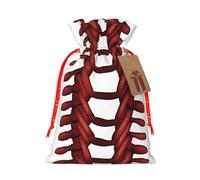 KLLTYHMU Christmas Drawstring Gift Bags Baseball Softball Laces Reusable Christmas Wrapping Bag W/Tags Xmas Treat Pouch Goody Bags Candy Treat Bag For Xmas Holiday Presents Party Favor 4.7x6.9 Inch