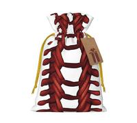 KLLTYHMU Christmas Drawstring Gift Bags Baseball Softball Laces Reusable Christmas Wrapping Bag W/Tags Xmas Treat Pouch Goody Bags Candy Treat Bag For Xmas Holiday Presents Party Favor 4.7x6.9 Inch