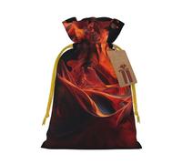 KLLTYHMU Christmas Drawstring Gift Bags Fire Dancer Reusable Christmas Wrapping Bag W/Tags Xmas Treat Pouch Goody Bags Candy Treat Bag For Xmas Holiday Presents Party Favor 8.3x11.8 Inch