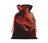 KLLTYHMU Christmas Drawstring Gift Bags Fire Dancer Reusable Christmas Wrapping Bag W/Tags Xmas Treat Pouch Goody Bags Candy Treat Bag For Xmas Holiday Presents Party Favor 4.7x6.9 Inch