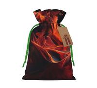 KLLTYHMU Christmas Drawstring Gift Bags Fire Dancer Reusable Christmas Wrapping Bag W/Tags Xmas Treat Pouch Goody Bags Candy Treat Bag For Xmas Holiday Presents Party Favor 8.3x11.8 Inch