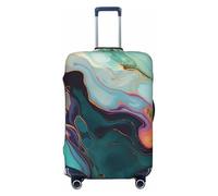 KLLTYHMU Colourful Marble Luggage Suitcase Covers Elastic Washable Travel Luggage Protector Anti Scratch Travel Suitcase Protective Cover For Kid And Adult, Fits 18-32 Inch Luggage, Black, L