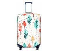 KLLTYHMU Coral And Teal Arrows Luggage Suitcase Covers Elastic Washable Travel Luggage Protector Anti Scratch Travel Suitcase Protective Cover For Kid And Adult, Fits 18-32 Inch Luggage, Black, Small