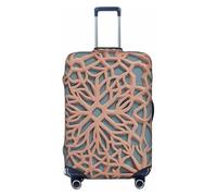 KLLTYHMU Coral Coloured Patterns Luggage Suitcase Covers Elastic Washable Travel Luggage Protector Anti Scratch Travel Suitcase Protective Cover For Kid And Adult, Fits 18-32 Inch Luggage, Black