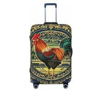 KLLTYHMU Country Style Farm Animals Luggage Suitcase Covers Elastic Washable Travel Luggage Protector Anti Scratch Travel Suitcase Protective Cover For Kid And Adult, Fits 18-32 Inch Luggage, Black