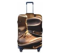 KLLTYHMU Cowboy Hat And Boots Luggage Suitcase Covers Elastic Washable Travel Luggage Protector Anti Scratch Travel Suitcase Protective Cover For Kid And Adult, Fits 18-32 Inch Luggage, Black, S