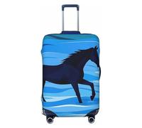KLLTYHMU Cross The River On Horseback Luggage Suitcase Covers Elastic Washable Travel Luggage Protector Anti Scratch Travel Suitcase Protective Cover For Kid And Adult, Fits 18-32 Inch Luggage, Black