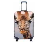 KLLTYHMU Cute Giraffe Luggage Suitcase Covers Elastic Washable Travel Luggage Protector Anti Scratch Travel Suitcase Protective Cover For Kid And Adult, Fits 18-32 Inch Luggage, Black, Large