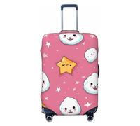 KLLTYHMU Cute Rice Balls And Stars Pattern Luggage Suitcase Covers Elastic Washable Travel Luggage Protector Anti Scratch Travel Suitcase Protective Cover For Kid And Adult, Fits 18-32 Inch Luggage