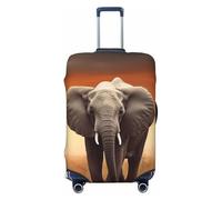 KLLTYHMU Cute Wild Elephant Luggage Suitcase Covers Elastic Washable Travel Luggage Protector Anti Scratch Travel Suitcase Protective Cover For Kid And Adult, Fits 18-32 Inch Luggage, Black, S