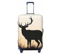 KLLTYHMU Deer Silhouette Luggage Suitcase Covers Elastic Washable Travel Luggage Protector Anti Scratch Travel Suitcase Protective Cover For Kid And Adult, Fits 18-32 Inch Luggage, Black, Large