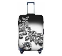 KLLTYHMU Diamond Jewelry Jewels Luxury Luggage Suitcase Covers Elastic Washable Travel Luggage Protector Anti Scratch Travel Suitcase Protective Cover For Kid And Adult, Fits 18-32 Inch Luggage, Black