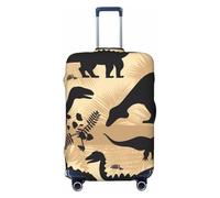 KLLTYHMU Dinosaur Silhouette Luggage Suitcase Covers Elastic Washable Travel Luggage Protector Anti Scratch Travel Suitcase Protective Cover For Kid And Adult, Fits 18-32 Inch Luggage, Black, X-Large