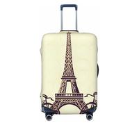 KLLTYHMU Eiffel Tower Bicycle Luggage Suitcase Covers Elastic Washable Travel Luggage Protector Anti Scratch Travel Suitcase Protective Cover For Kid And Adult, Fits 18-32 Inch Luggage, Black, M