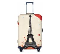 KLLTYHMU Eiffel Tower Heart Airplane Pattern Luggage Suitcase Covers Elastic Washable Travel Luggage Protector Anti Scratch Travel Suitcase Protective Cover For Kid And Adult, Fits 18-32 Inch Luggage