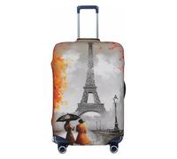 KLLTYHMU Eiffel Tower Paris Painting Luggage Suitcase Covers Elastic Washable Travel Luggage Protector Anti Scratch Travel Suitcase Protective Cover For Kid And Adult, Fits 18-32 Inch Luggage, Black