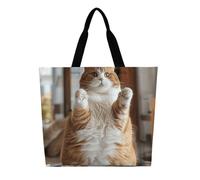 KLLTYHMU Extremely Fat Cat Tote Bag Large Women Casual Shoulder Bag Reusable Grocery Bag Fasion Handbag for Office Shopping Travel
