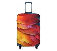 KLLTYHMU Fantastic Parrot Feather Luggage Suitcase Covers Elastic Washable Travel Luggage Protector Anti Scratch Travel Suitcase Protective Cover For Kid And Adult, Fits 18-32 Inch Luggage, Black