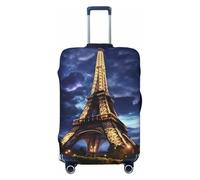 KLLTYHMU Fantasy Eiffel Tower Luggage Suitcase Covers Elastic Washable Travel Luggage Protector Anti Scratch Travel Suitcase Protective Cover For Kid And Adult, Fits 18-32 Inch Luggage, Black, X-Large