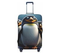 KLLTYHMU Funny Penguins Luggage Suitcase Covers Elastic Washable Travel Luggage Protector Anti Scratch Travel Suitcase Protective Cover For Kid And Adult, Fits 18-32 Inch Luggage, Black, X-Large
