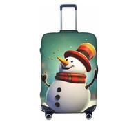 KLLTYHMU Funny Snowman Luggage Suitcase Covers Elastic Washable Travel Luggage Protector Anti Scratch Travel Suitcase Protective Cover For Kid And Adult, Fits 18-32 Inch Luggage, Black, Large