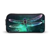 KLLTYHMU Galaxy Animal Dragonfly Pencil Case Pen Bag Large Capacity Cute Pencil Pouch Makeup Cosmetic Bag for Women Men