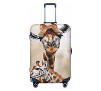 KLLTYHMU Giraffe Luggage Suitcase Covers Elastic Washable Travel Luggage Protector Anti Scratch Travel Suitcase Protective Cover For Kid And Adult, Fits 18-32 Inch Luggage, Black, S
