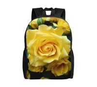 KLLTYHMU Graceful Yellow Rose Flower Travel Laptop Backpack Waterproof Lightweight Cute Backpack For Women Men Casual Daypack