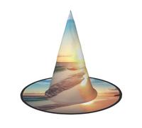 KLLTYHMU Halloween Witch Hats Beach Sunset Tranquil Witches Hat Mens Womens Floating Hats Costume Accessories Indoor Outdoor Halloween Decorations For Porch Yard Indoor Outdoor Decor Party Supplies