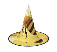 KLLTYHMU Halloween Witch Hats Honey Bee2 Witches Hat Mens Womens Floating Hats Costume Accessories Halloween Decorations For Porch Yard Indoor Outdoor Decor Party Supplies, Black, 1