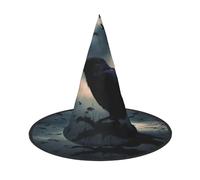 KLLTYHMU Halloween Witch Hats Night Crow Witches Hat Mens Womens Floating Hats Costume Accessories Indoor Outdoor Halloween Decorations For Porch Yard Indoor Outdoor Decor Party Supplies, Black, 1