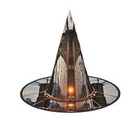 KLLTYHMU Halloween Witch Hats Photo Of Brooklyn Bridge Witches Hat Mens Womens Floating Hats Costume Accessories Halloween Decorations For Porch Yard Indoor Outdoor Decor Party Supplies, Black, 2 PCS