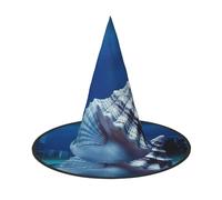 KLLTYHMU Halloween Witch Hats Underwater World Shell Witches Hat Mens Womens Floating Hats Costume Accessories Halloween Decorations For Porch Yard Indoor Outdoor Decor Party Supplies, Black, 2 PCS