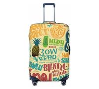 KLLTYHMU Hawaiian Slogans Luggage Suitcase Covers Elastic Washable Travel Luggage Protector Anti Scratch Travel Suitcase Protective Cover For Kid And Adult, Fits 18-32 Inch Luggage, Black, S