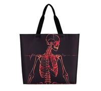 KLLTYHMU Human Skeleton Lines Tote Bag Large Women Casual Shoulder Bag Reusable Grocery Bag Fasion Handbag for Office Shopping Travel