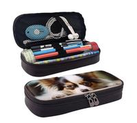 KLLTYHMU Leather Pencil Case Organizer Big Capacity Pencil Pouch Storage Bag With Compartments Cute Pencil Bag Papillon Lying On Tummy Pen Box Portable Cosmetic Makeup Bag Organizer