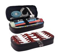 KLLTYHMU Leather Pencil Case Organizer Big Capacity Pencil Pouch Storage Bag With Compartments Cute Pencil Bag Baseball Softball Laces Pen Box Portable Cosmetic Makeup Bag Organizer