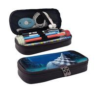 KLLTYHMU Leather Pencil Case Organizer Big Capacity Pencil Pouch Storage Bag With Compartments Cute Pencil Bag Underwater World Shell Pen Box Portable Cosmetic Makeup Bag Organizer
