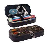 KLLTYHMU Leather Pencil Case Organizer Big Capacity Pencil Pouch Storage Bag With Compartments Cute Pencil Bag Various Spices Pen Box Portable Cosmetic Makeup Bag Organizer