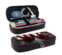 KLLTYHMU Leather Pencil Case Organizer Big Capacity Pencil Pouch Storage Bag With Compartments Cute Pencil Bag Bloody Hands Pen Box Portable Cosmetic Makeup Bag Organizer