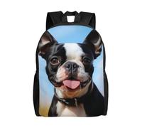 KLLTYHMU Lovely Boston Terrier Travel Laptop Backpack Waterproof Lightweight Cute Backpack For Women Men Casual Daypack