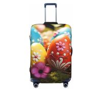 KLLTYHMU Lovely Easter Eggs Luggage Suitcase Covers Elastic Washable Travel Luggage Protector Anti Scratch Travel Suitcase Protective Cover For Kid And Adult, Fits 18-32 Inch Luggage, Black, XL