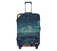 KLLTYHMU Magical Nights Luggage Suitcase Covers Elastic Washable Travel Luggage Protector Anti Scratch Travel Suitcase Protective Cover For Kid And Adult, Fits 18-32 Inch Luggage, Black, Large