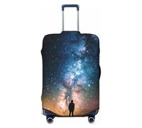 KLLTYHMU Man Looking Up Universe Night Sky Luggage Suitcase Covers Elastic Washable Travel Luggage Protector Anti Scratch Travel Suitcase Protective Cover For Kid And Adult, Fits 18-32 Inch Luggage