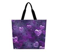KLLTYHMU Many Heart Shapes Tote Bag Large Women Casual Shoulder Bag Reusable Grocery Bag Fasion Handbag for Office Shopping Travel